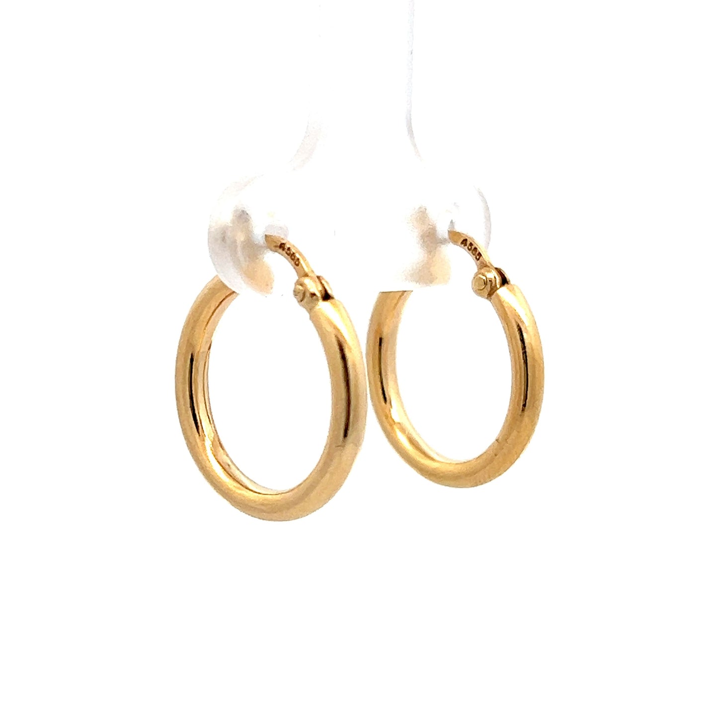 Simple Hollow Hoop Earrings in 14k Yellow Gold