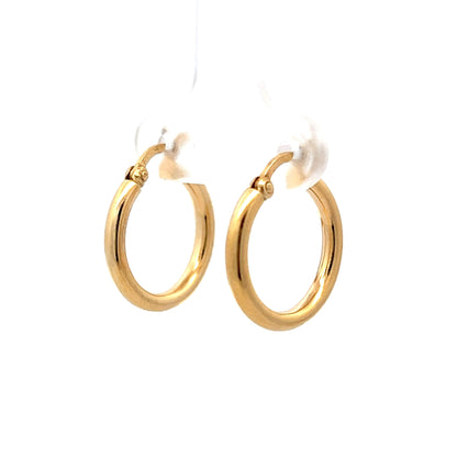 Simple Hollow Hoop Earrings in 14k Yellow Gold