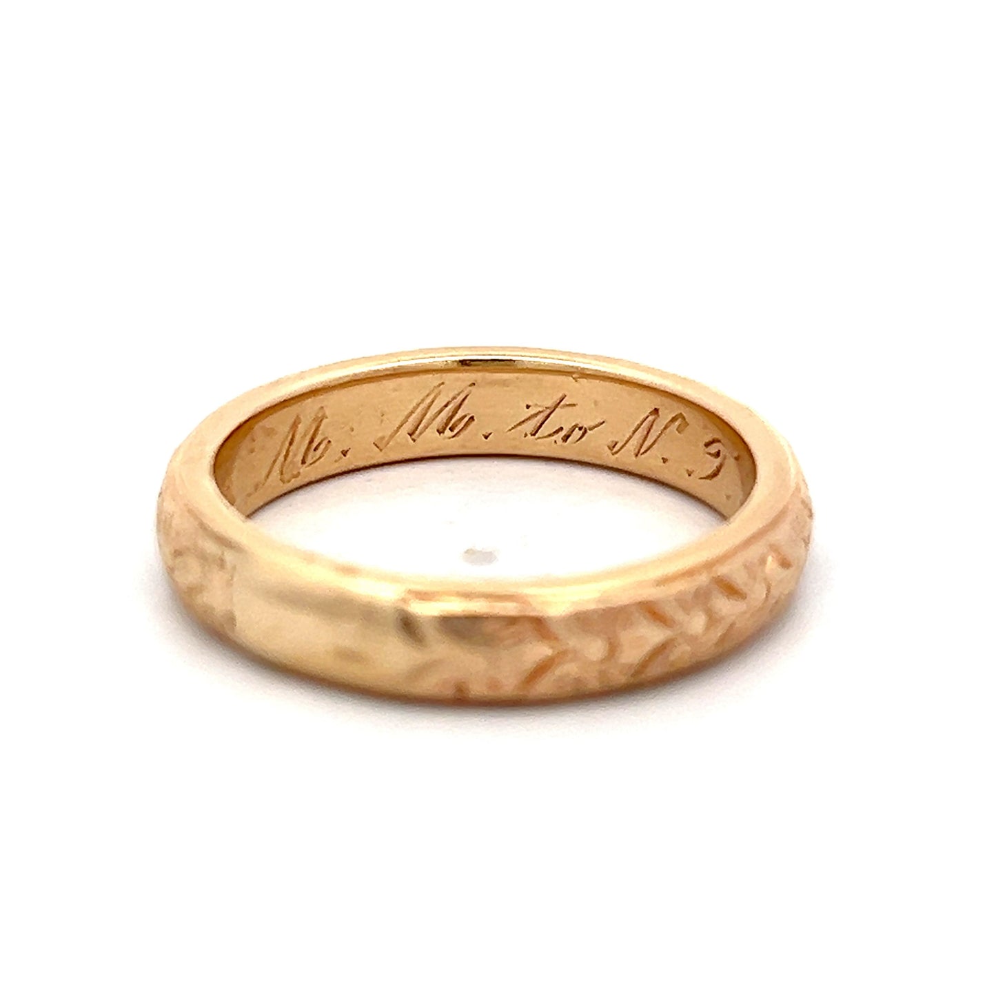 Mens Edwardian Wedding Band in 14k Yellow Gold