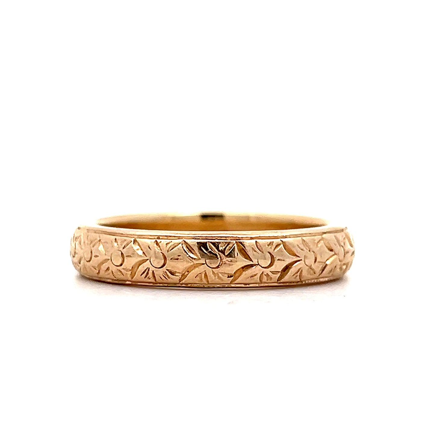 Mens Edwardian Wedding Band in 14k Yellow Gold