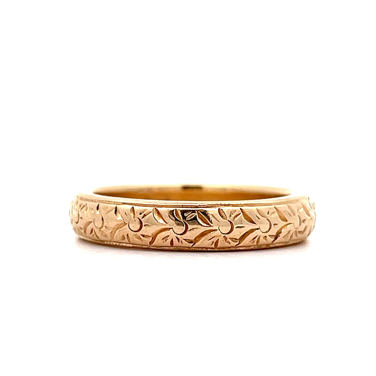 Mens Edwardian Wedding Band in 14k Yellow Gold