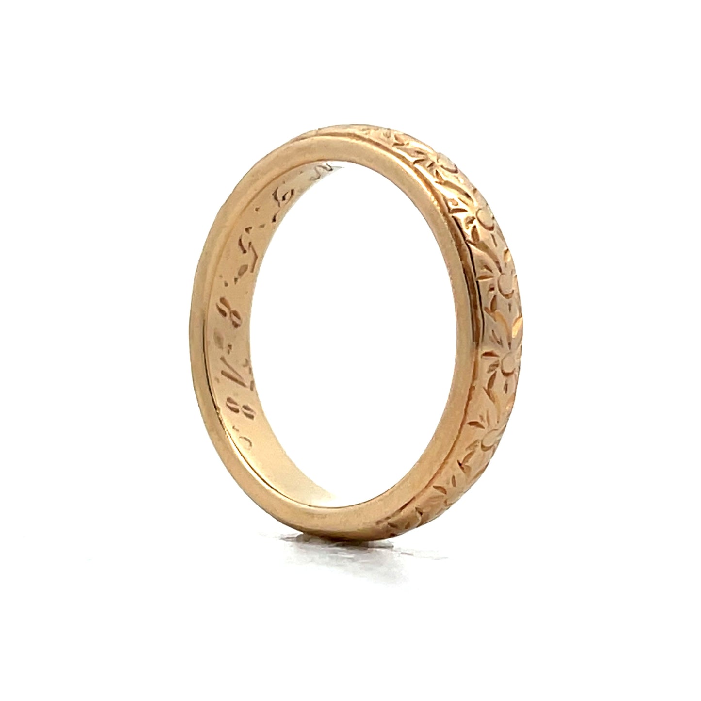 Mens Edwardian Wedding Band in 14k Yellow Gold