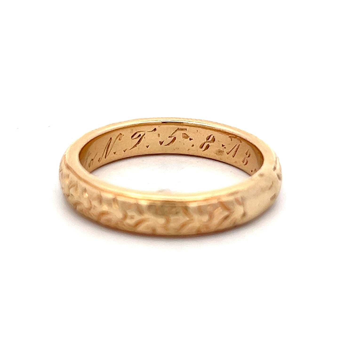 Mens Edwardian Wedding Band in 14k Yellow Gold