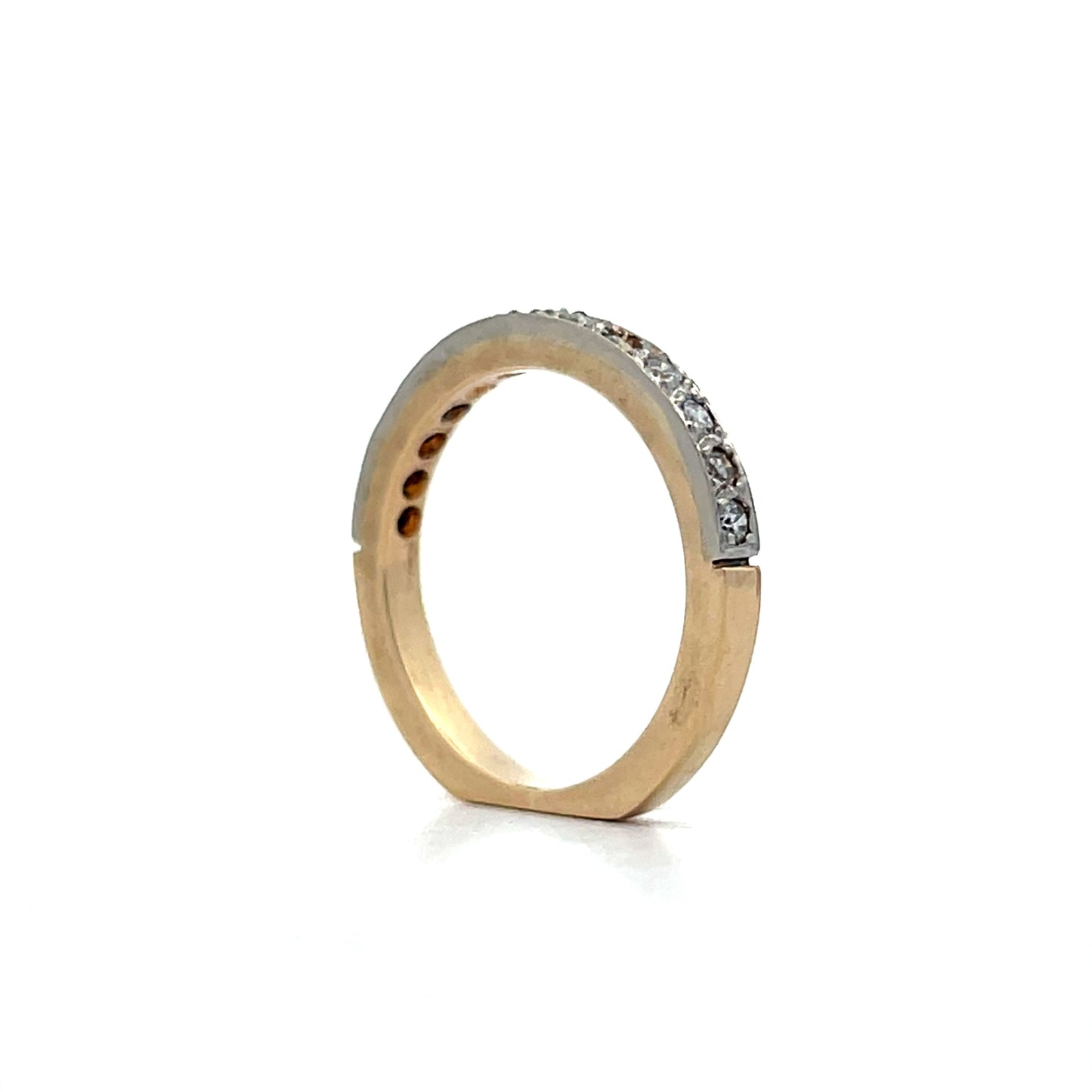 .27 Vintage Retro Diamond Wedding Band in 14k