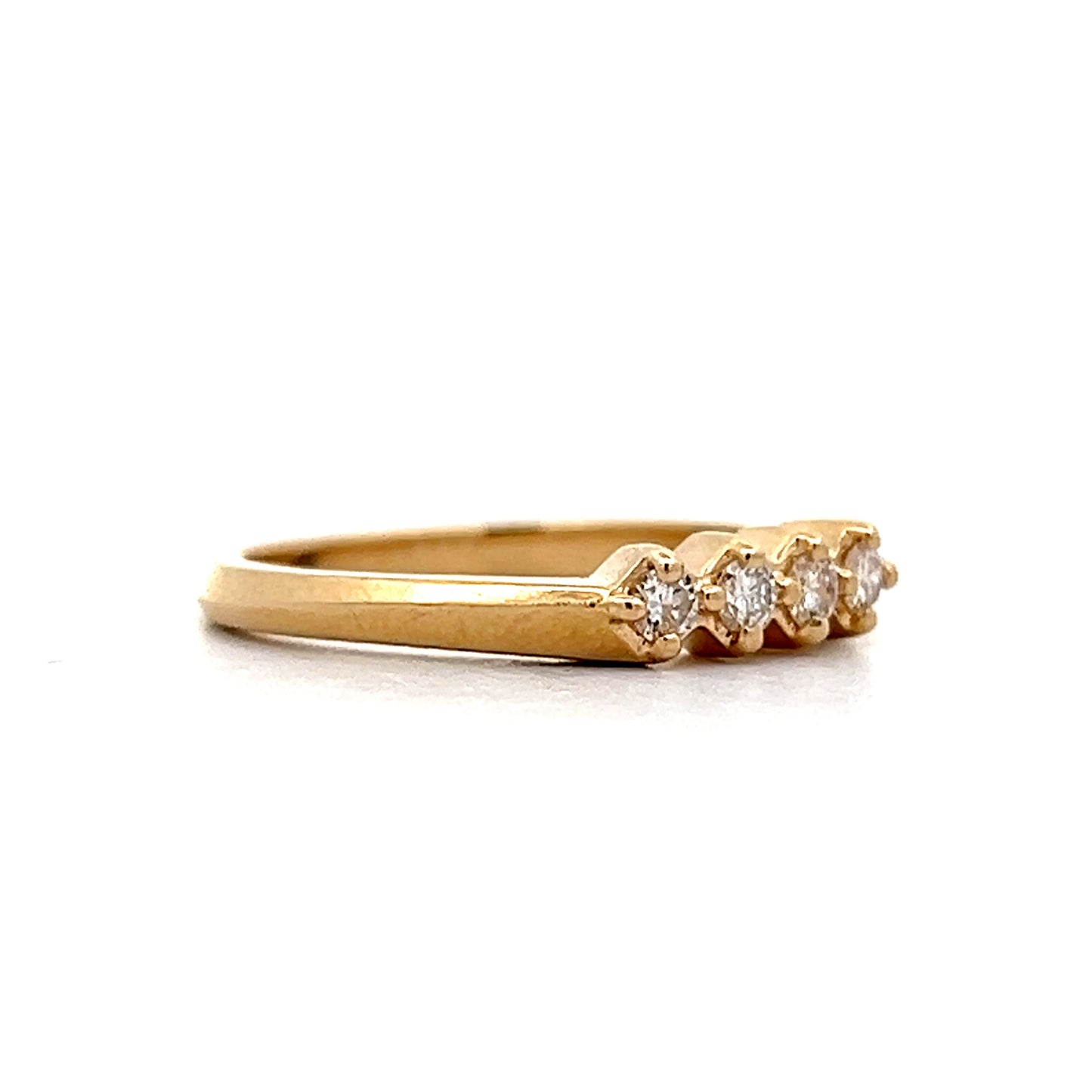 .16 Round Brilliant Diamond Band in 14k Yellow Gold