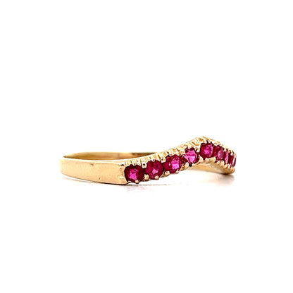 .32 Round Ruby Contour Wedding Band in 14k