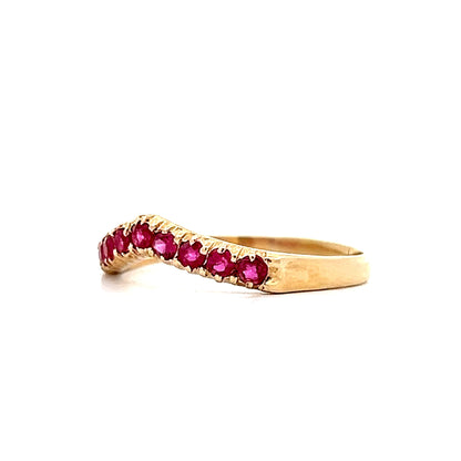 .32 Round Ruby Contour Wedding Band in 14k