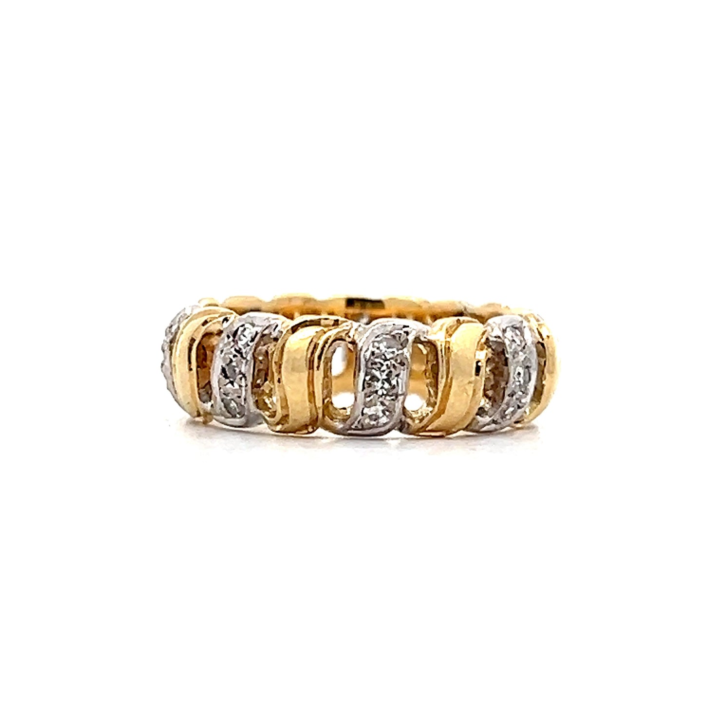 .36 Vintage Retro Diamond Stacking Ring in 14k