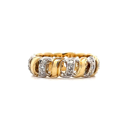 .36 Vintage Retro Diamond Stacking Ring in 14k