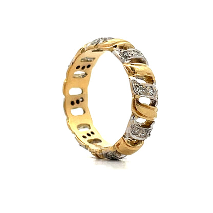 .36 Vintage Retro Diamond Stacking Ring in 14k