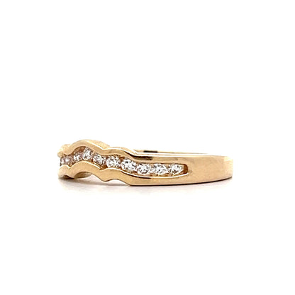 .20 Channel Set Diamond Contour Band in 14k