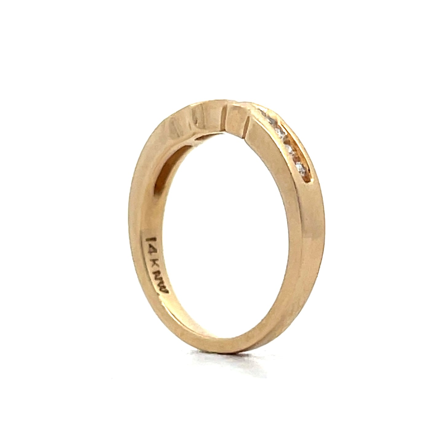 .20 Channel Set Diamond Contour Band in 14k