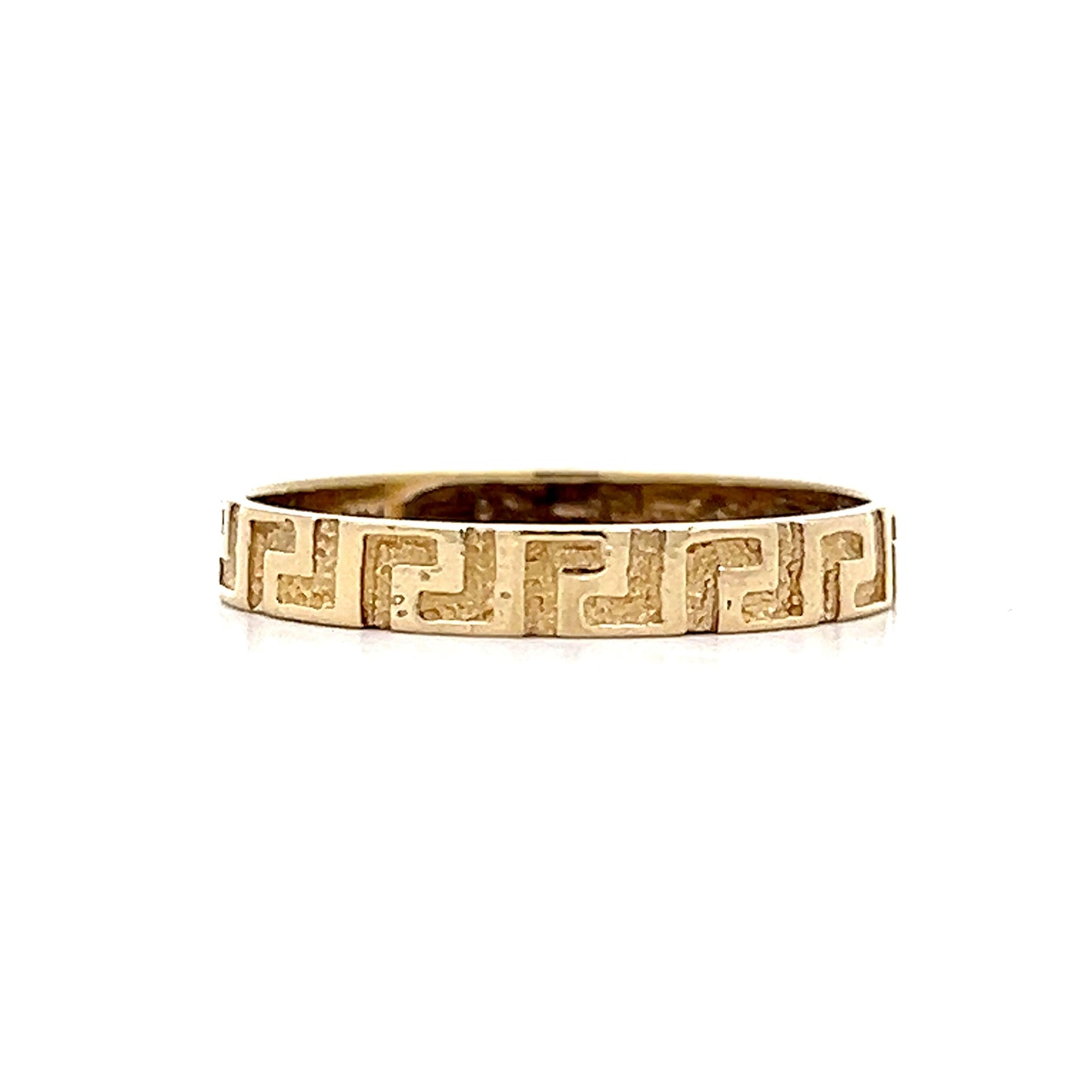 3mm Greek Key Wedding Band in 14k Yellow Gold