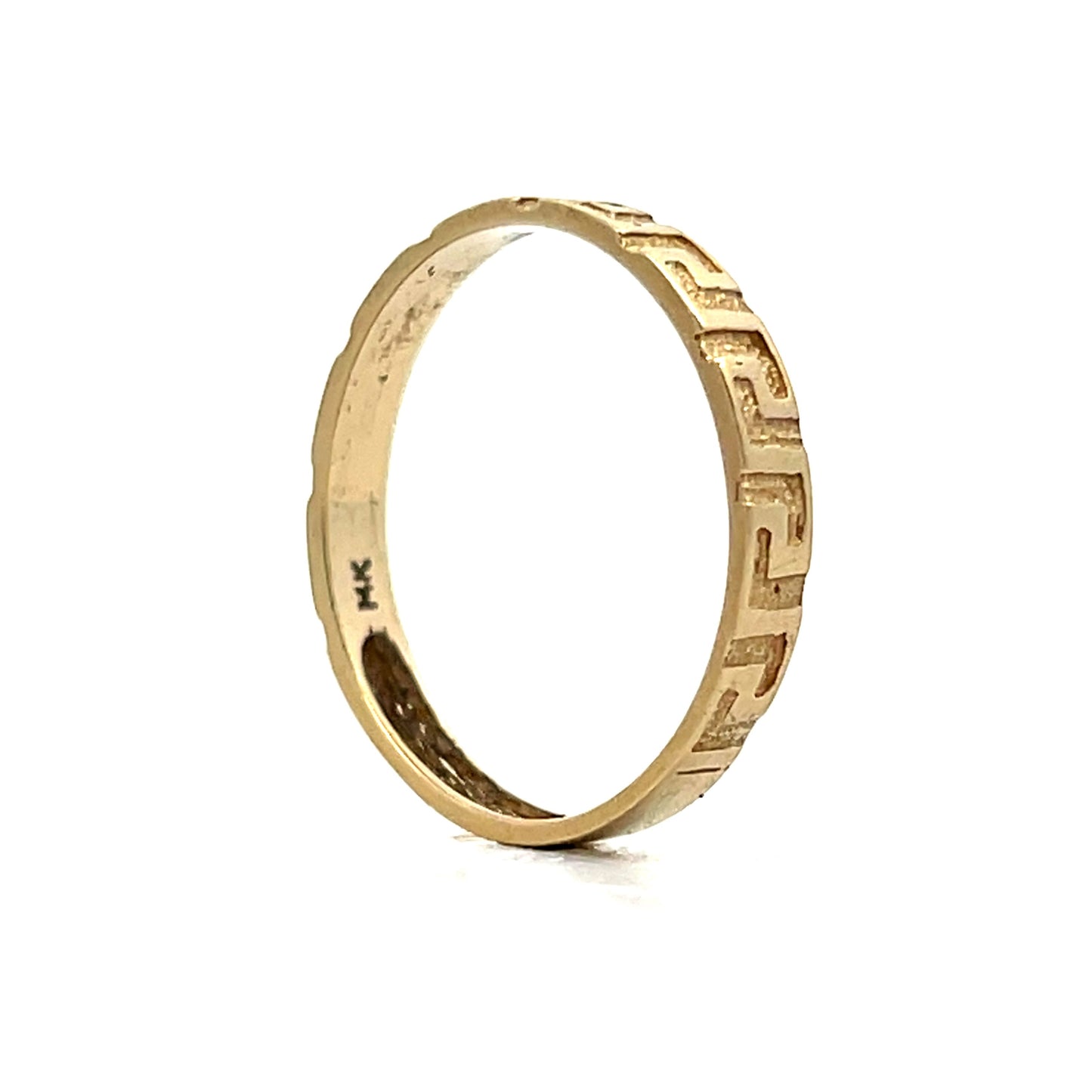 3mm Greek Key Wedding Band in 14k Yellow Gold