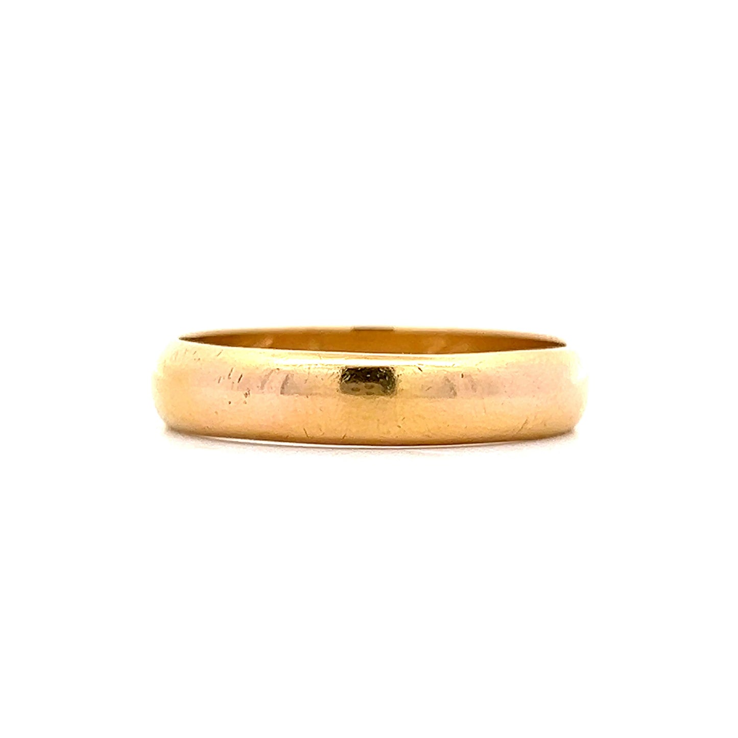 Mens 5mm Antique Wedding Band in 18k Yellow Gold