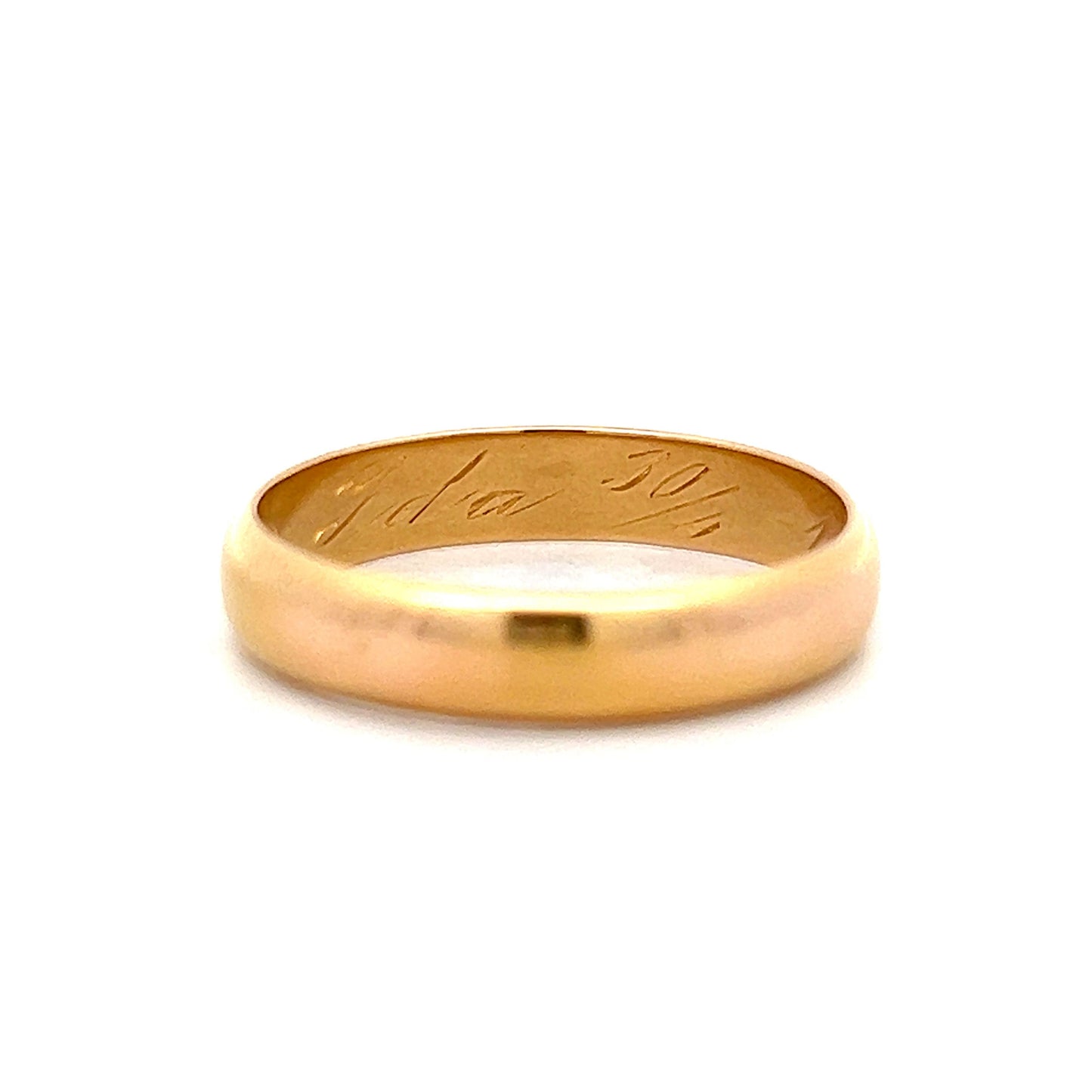 Mens 5mm Antique Wedding Band in 18k Yellow Gold