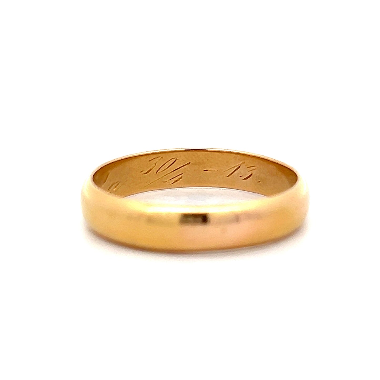 Mens 5mm Antique Wedding Band in 18k Yellow Gold