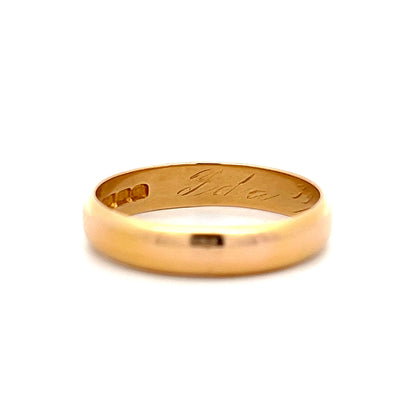 Mens 5mm Antique Wedding Band in 18k Yellow Gold