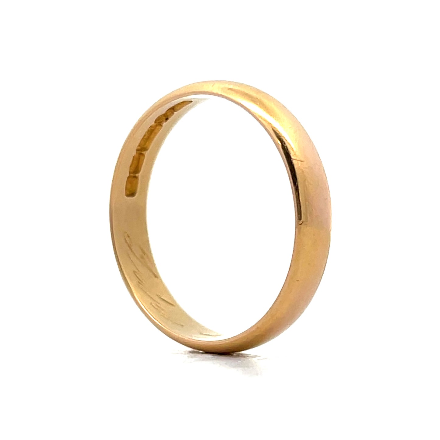 Mens 5mm Antique Wedding Band in 18k Yellow Gold