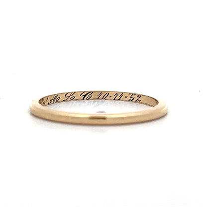 1.35mm Vintage Wedding Band in 14k Yellow Gold