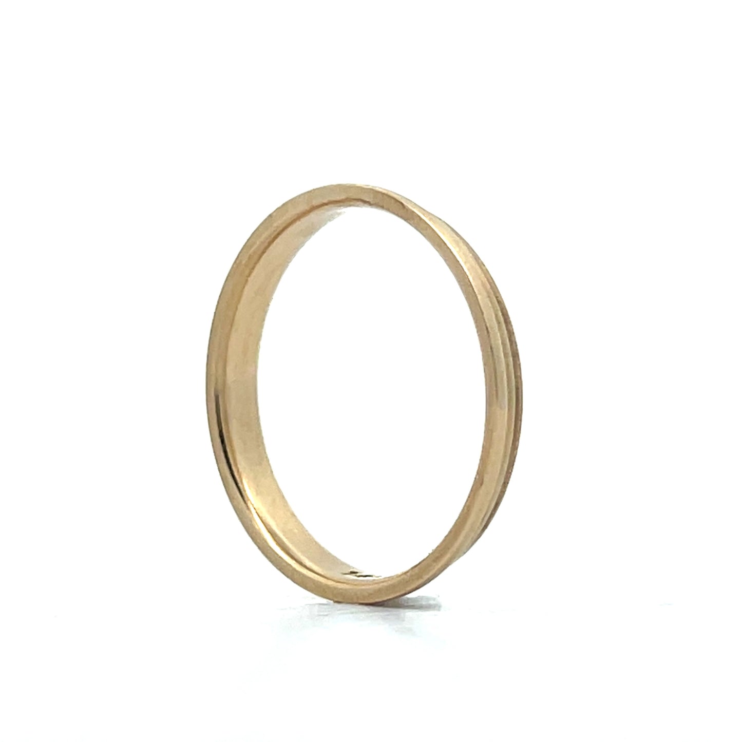 Mens Ridged Vintage Wedding Band in 14k Yellow Gold