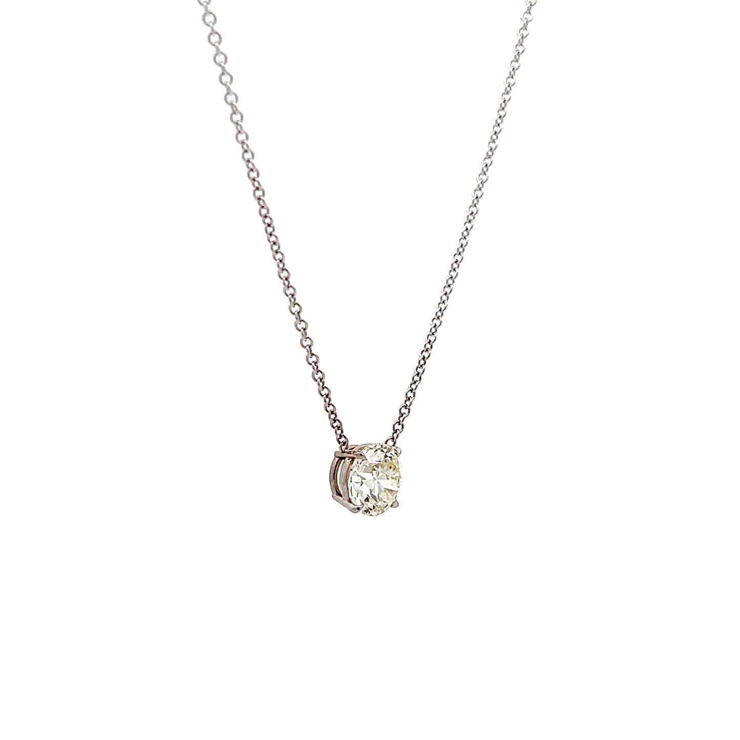 1.50 Round Brilliant Diamond Pendant in 18k White Gold