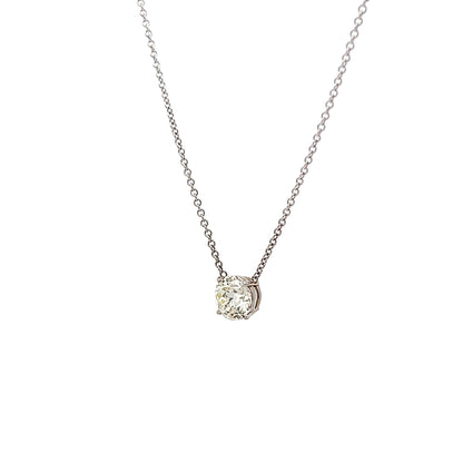 1.50 Round Brilliant Diamond Pendant in 18k White Gold