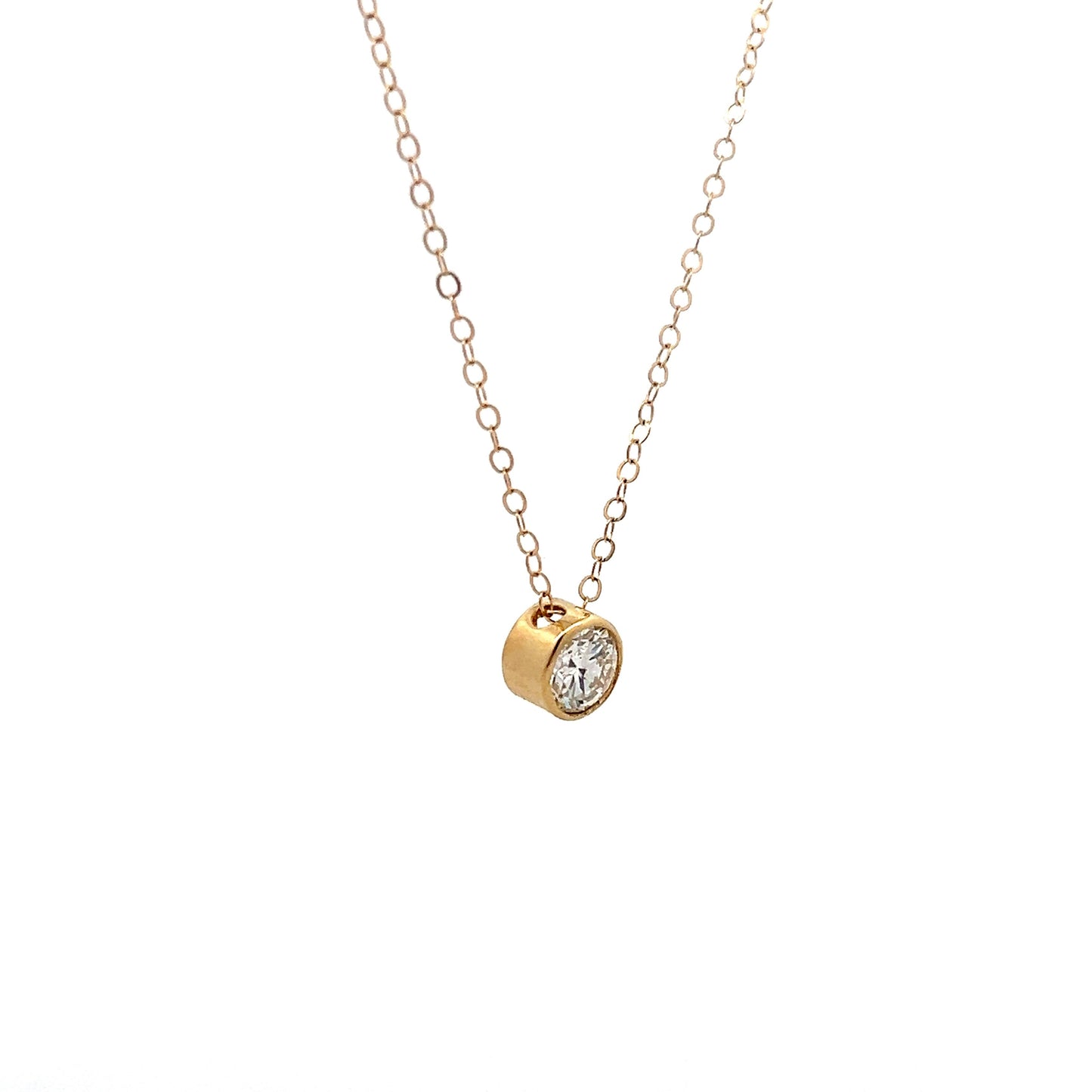 .78 Round Brilliant Diamond Pendant in 14k Yellow Gold