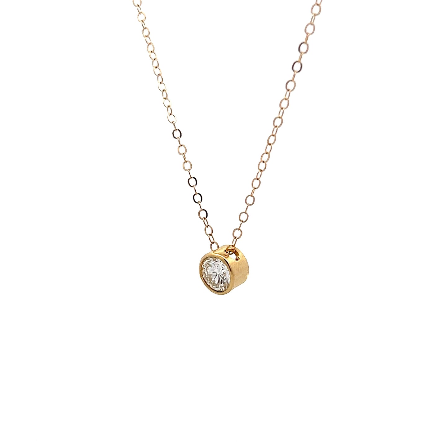 .78 Round Brilliant Diamond Pendant in 14k Yellow Gold