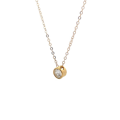 .78 Round Brilliant Diamond Pendant in 14k Yellow Gold