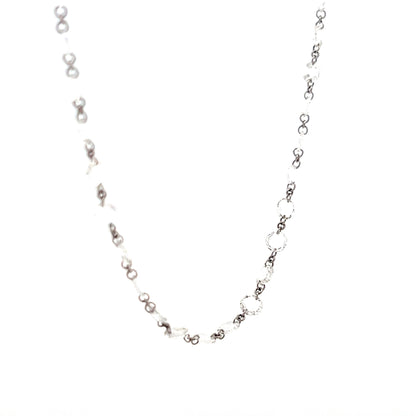 9.00 Rose Cut Diamond Necklace in 18k White Gold