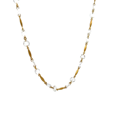 11.63 Rose Cut Diamond Necklace in 18k Yellow Gold