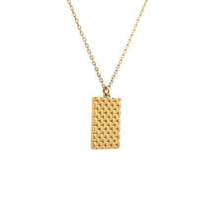 Geometric Woven Pendant Necklace in 14k