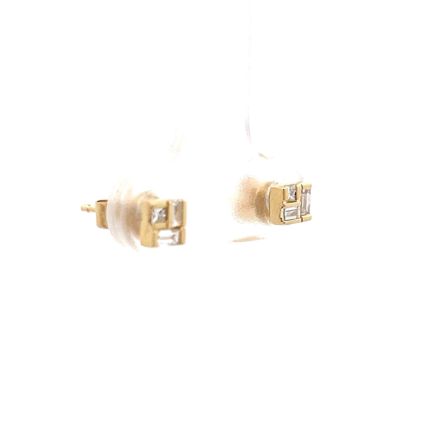 .23 Princess & Baguette Diamond Earrings in 14k