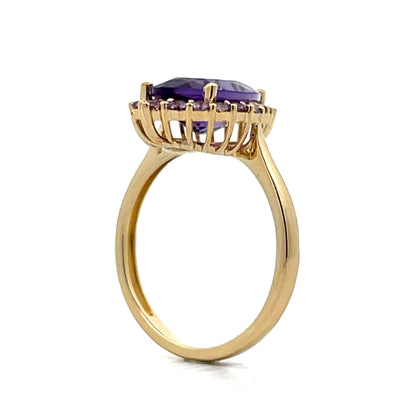 2.49 Pear Cut Amethyst Cocktail Ring in 14k