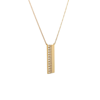 .46 Diamond Bar Pendant Necklace in 18k Yellow Gold