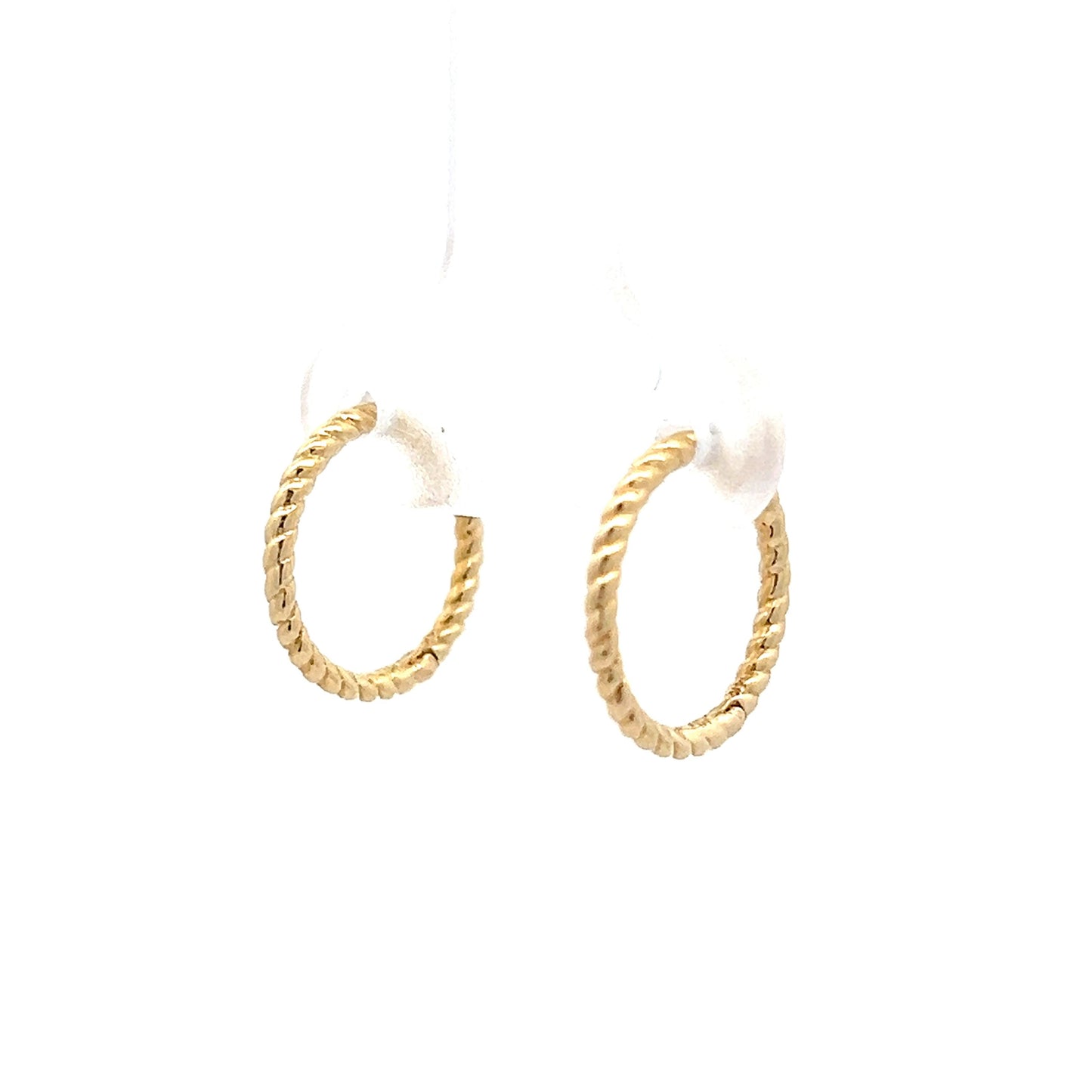 Twisted Rope Huggie Hoop Earrings in 14k Yellow Gold