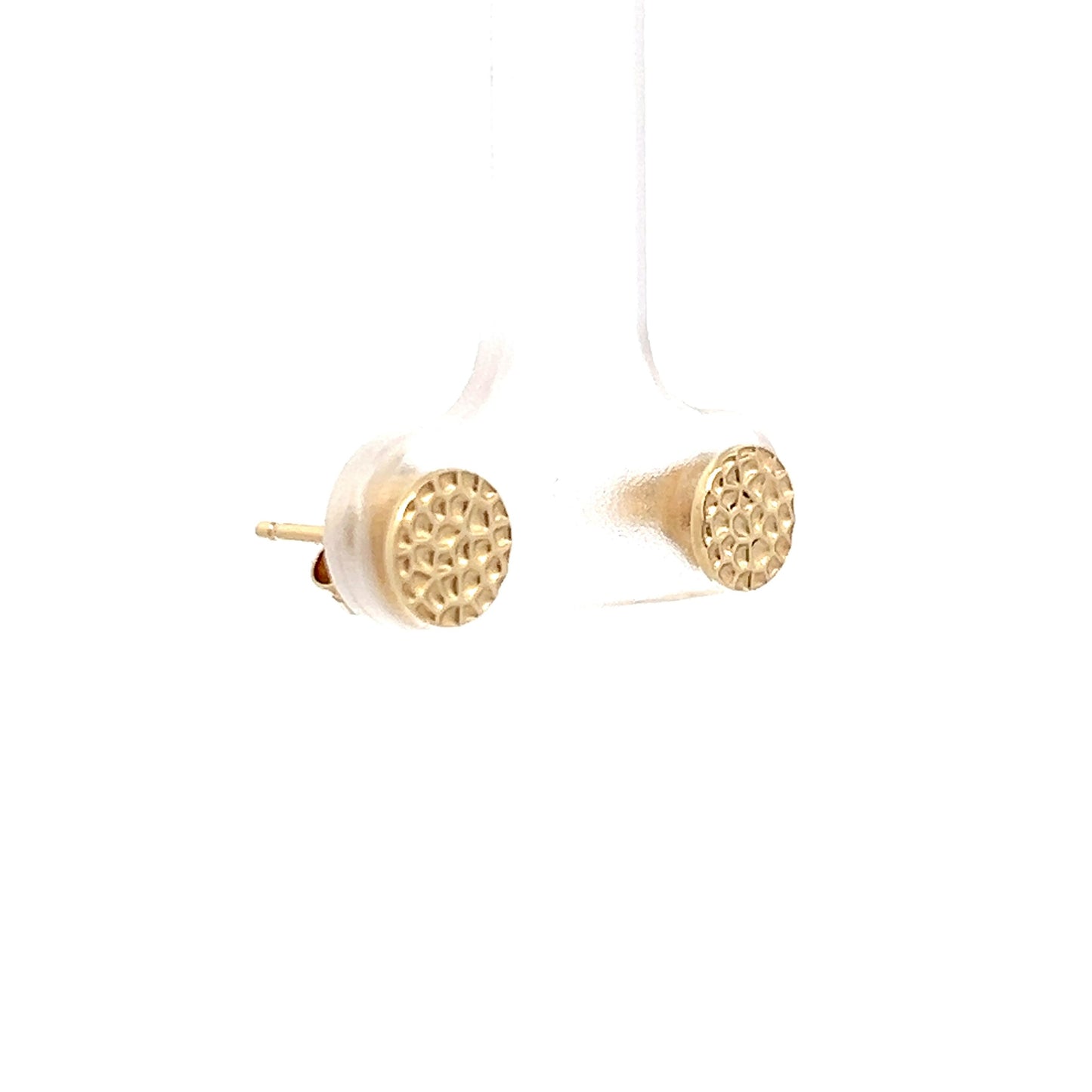 Hammer Texture Stud Earrings in 14k Yellow Gold