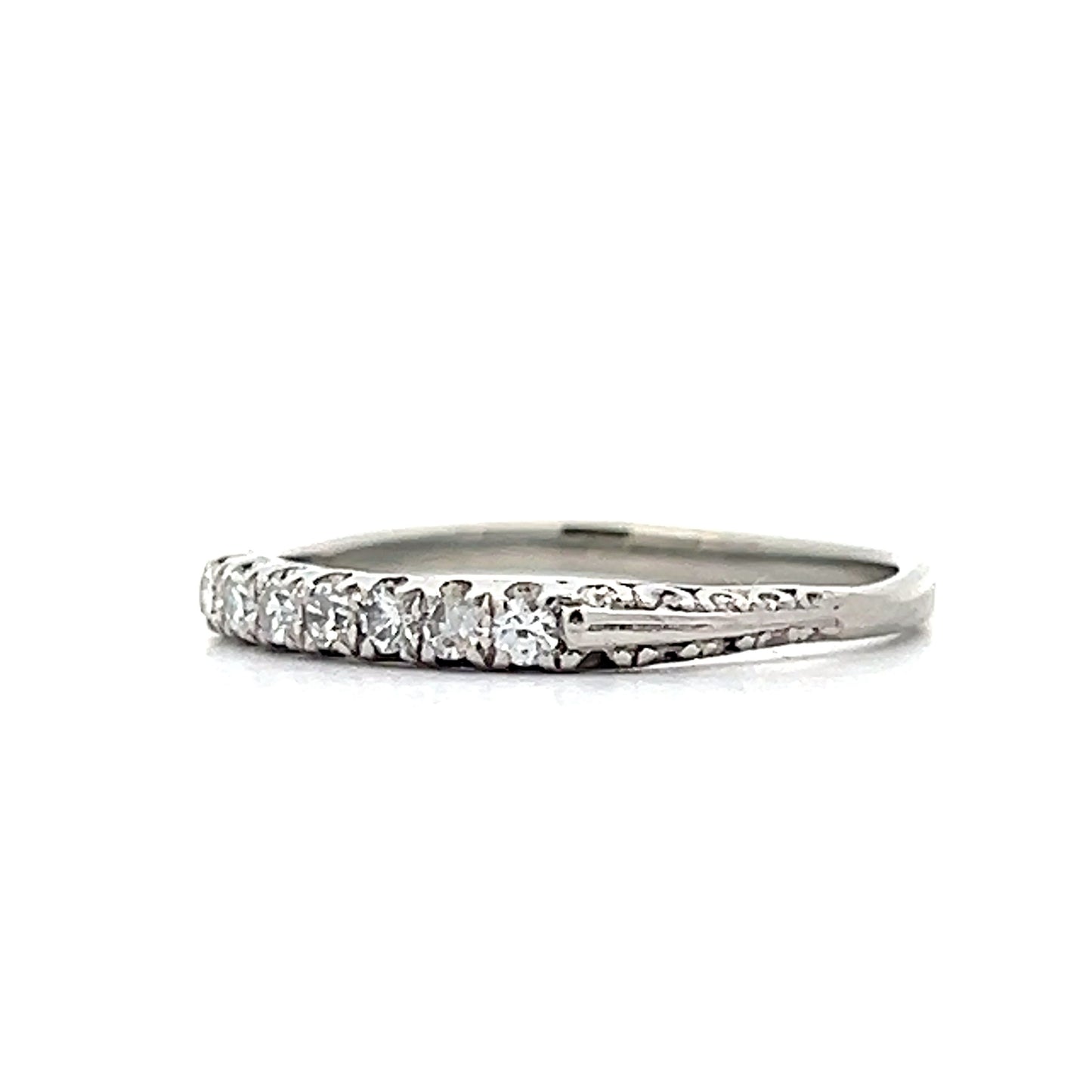 .17 Vintage Art Deco Single Cut Diamond Band in Platinum