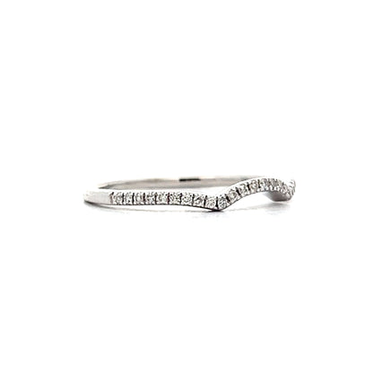 .08 Diamond Contour Wedding Band in 14k White Gold