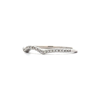 .08 Diamond Contour Wedding Band in 14k White Gold