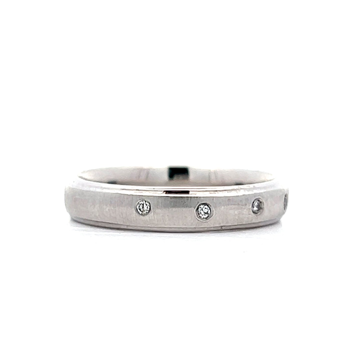 .075 Five Stone Wedding Band in 14k White Gold