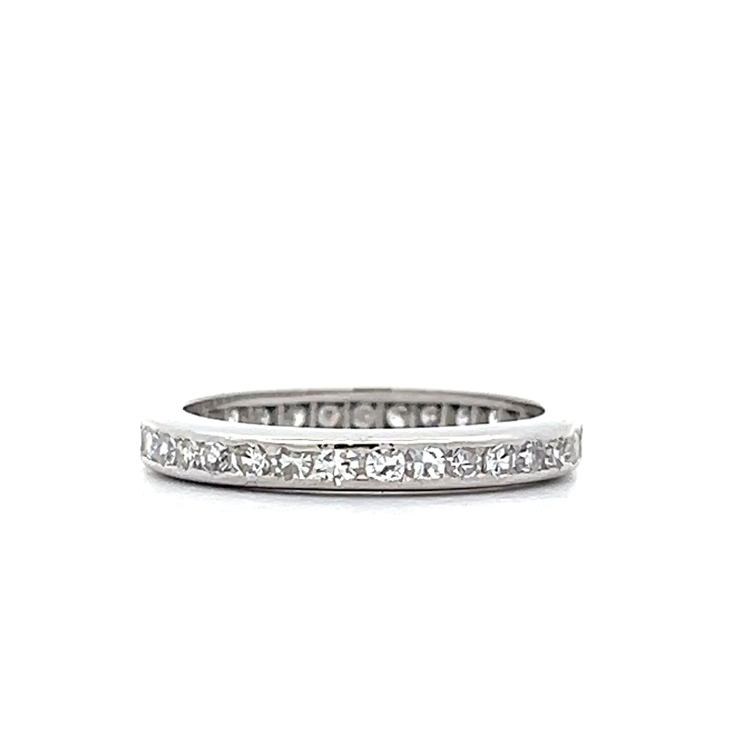 .66 Vintage Single Cut Diamond Eternity Band in Platinum