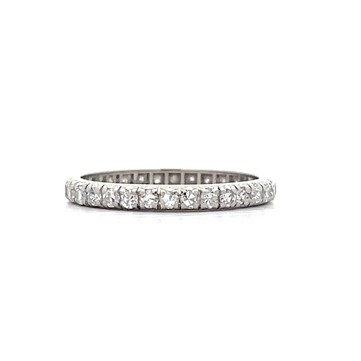 .32 Art Deco Single Cut Diamond Eternity Band in Platinum