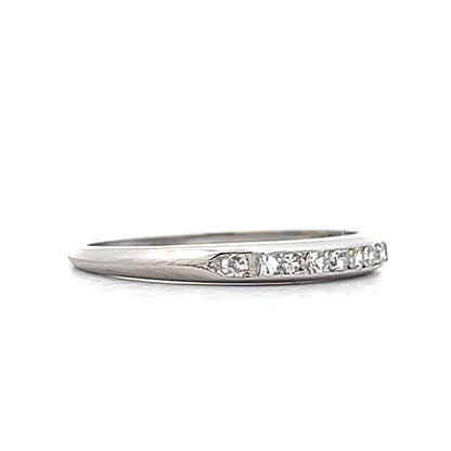 .13 Vintage Art Deco Diamond Wedding Band in Platinum