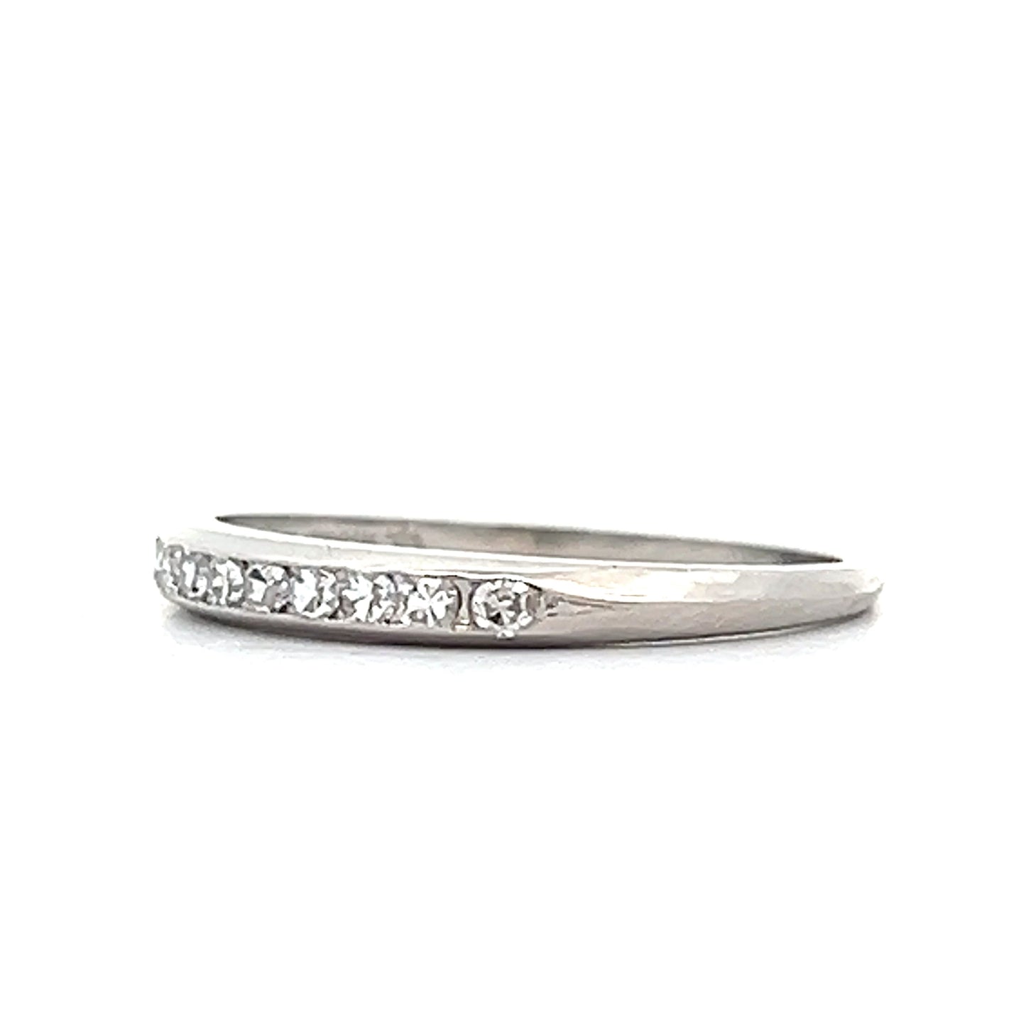 .13 Vintage Art Deco Diamond Wedding Band in Platinum