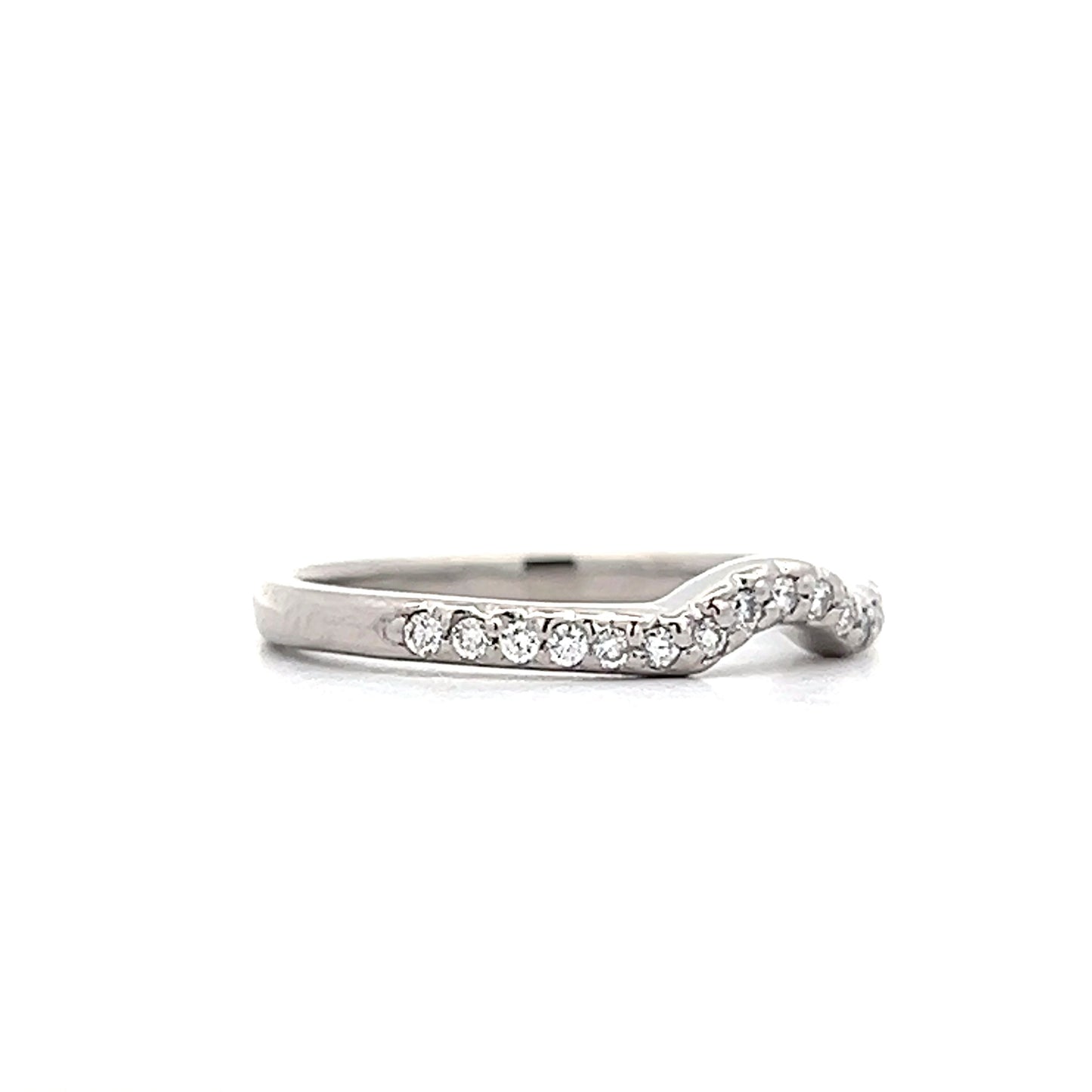 .25 Pave Diamond Contour Wedding Band in Platinum