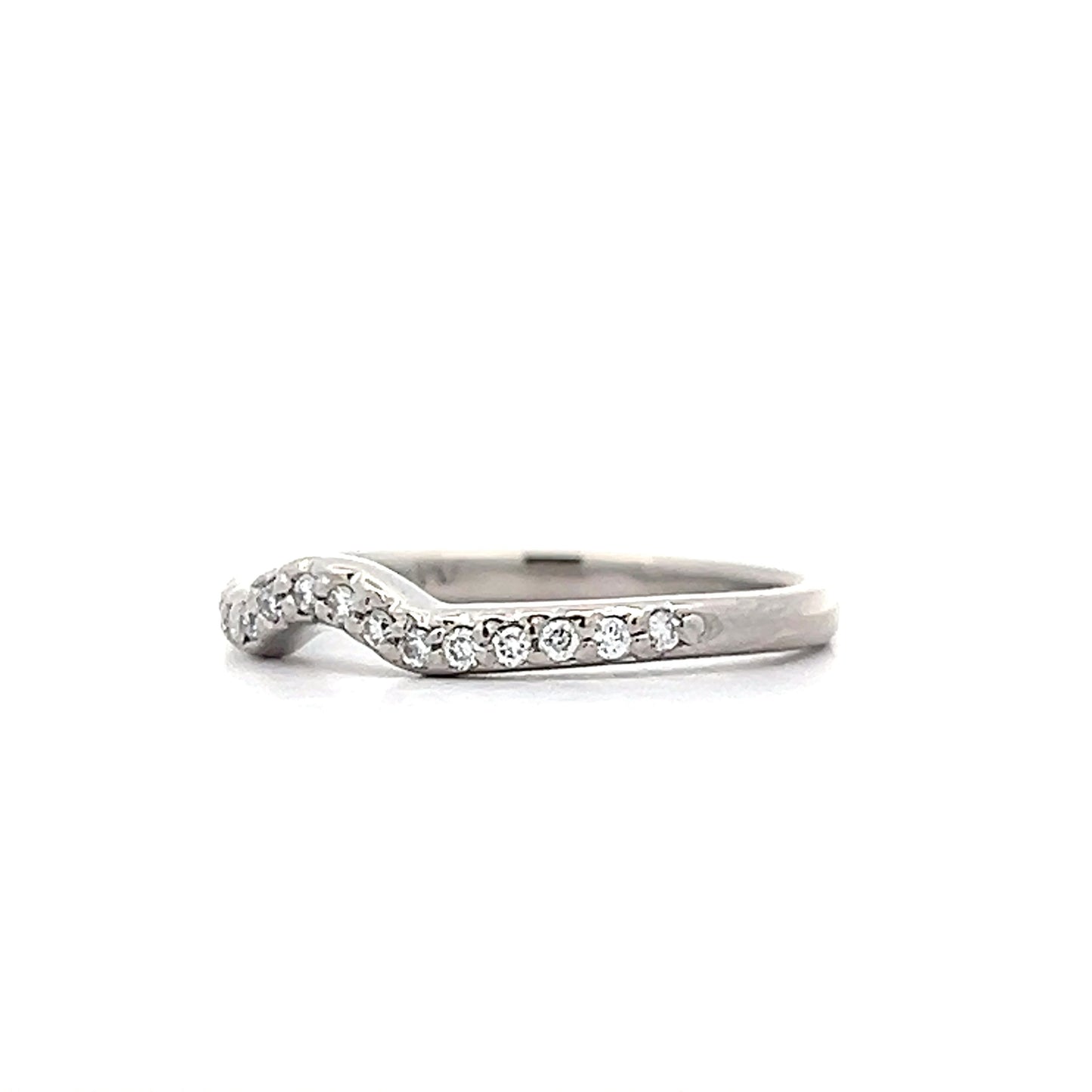 .25 Pave Diamond Contour Wedding Band in Platinum