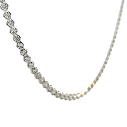 11 Carat Diamond Tennis Necklace in 14k White Gold