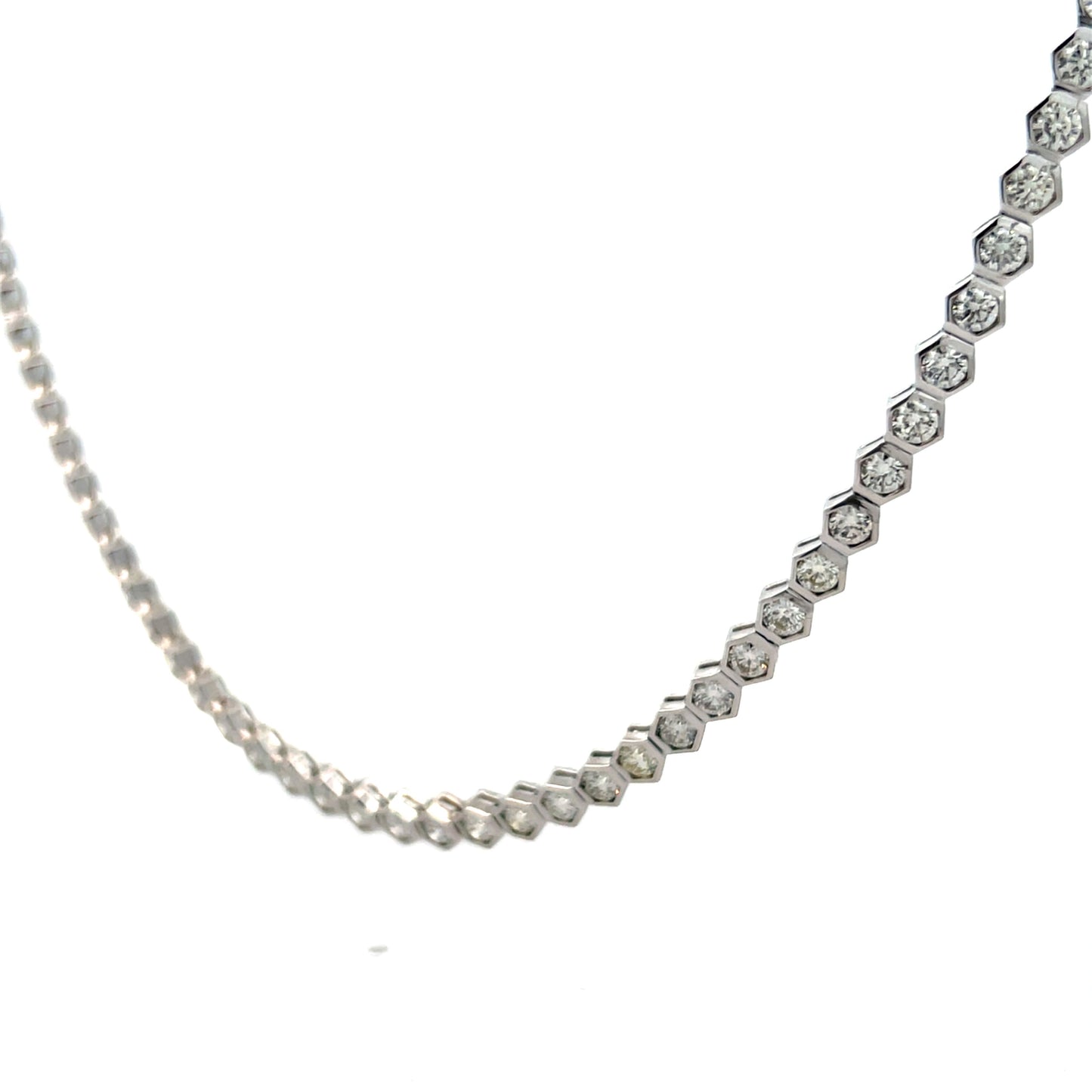 11 Carat Diamond Tennis Necklace in 14k White Gold